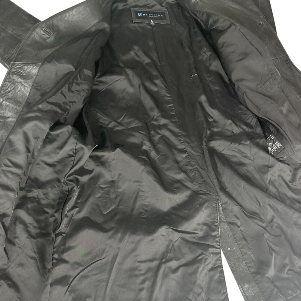 Womens Jacket Size XL Black Leather Long Duster Soft Winter Fall Outdoor Office - Picture 7 of 10